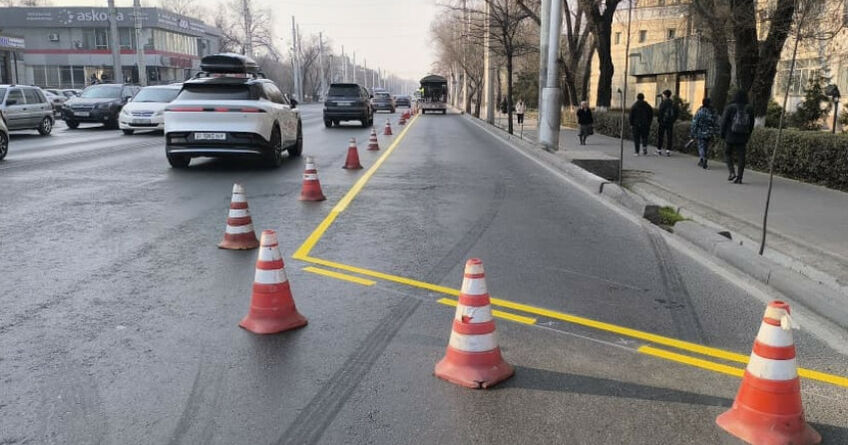 Выделенные полосы для общественного транспорта вновь появились в&nbsp;Бишкеке 